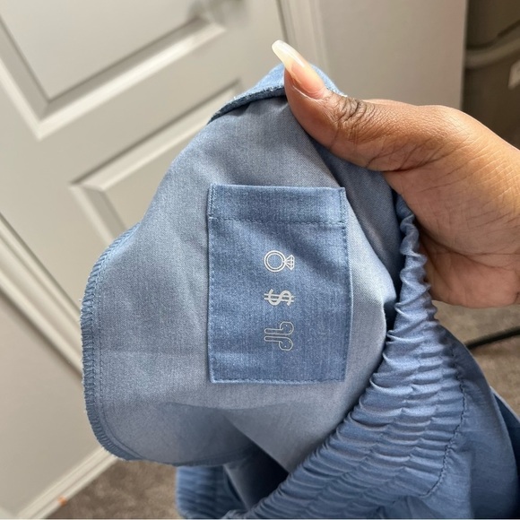 Figs Women Pants XXL High Waisted Zamora Jogger Scrubs Doctor Nurse Blue Gray - Picture 5 of 13